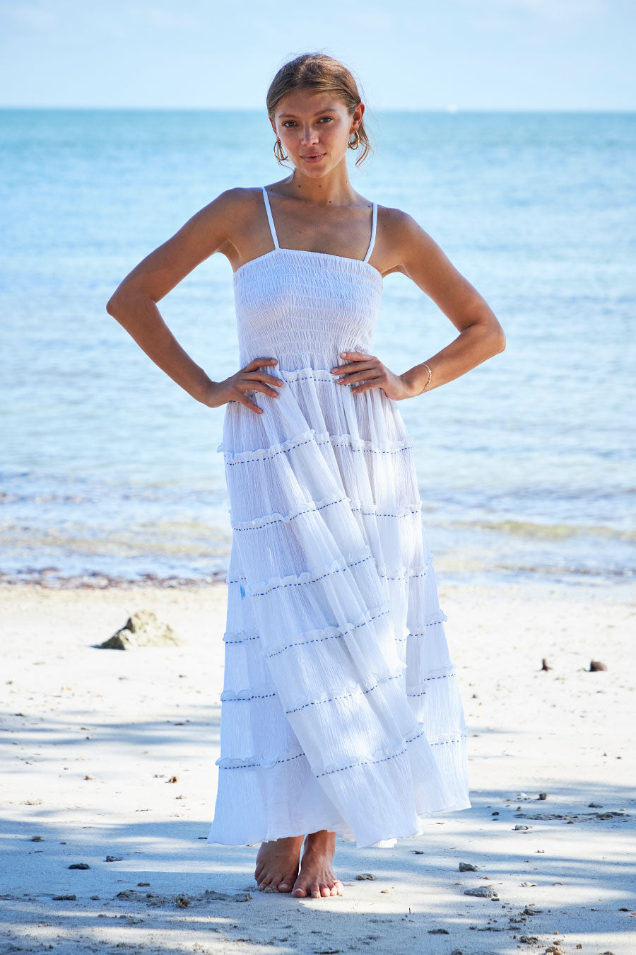 Toulouse Maxi Boho Dress White