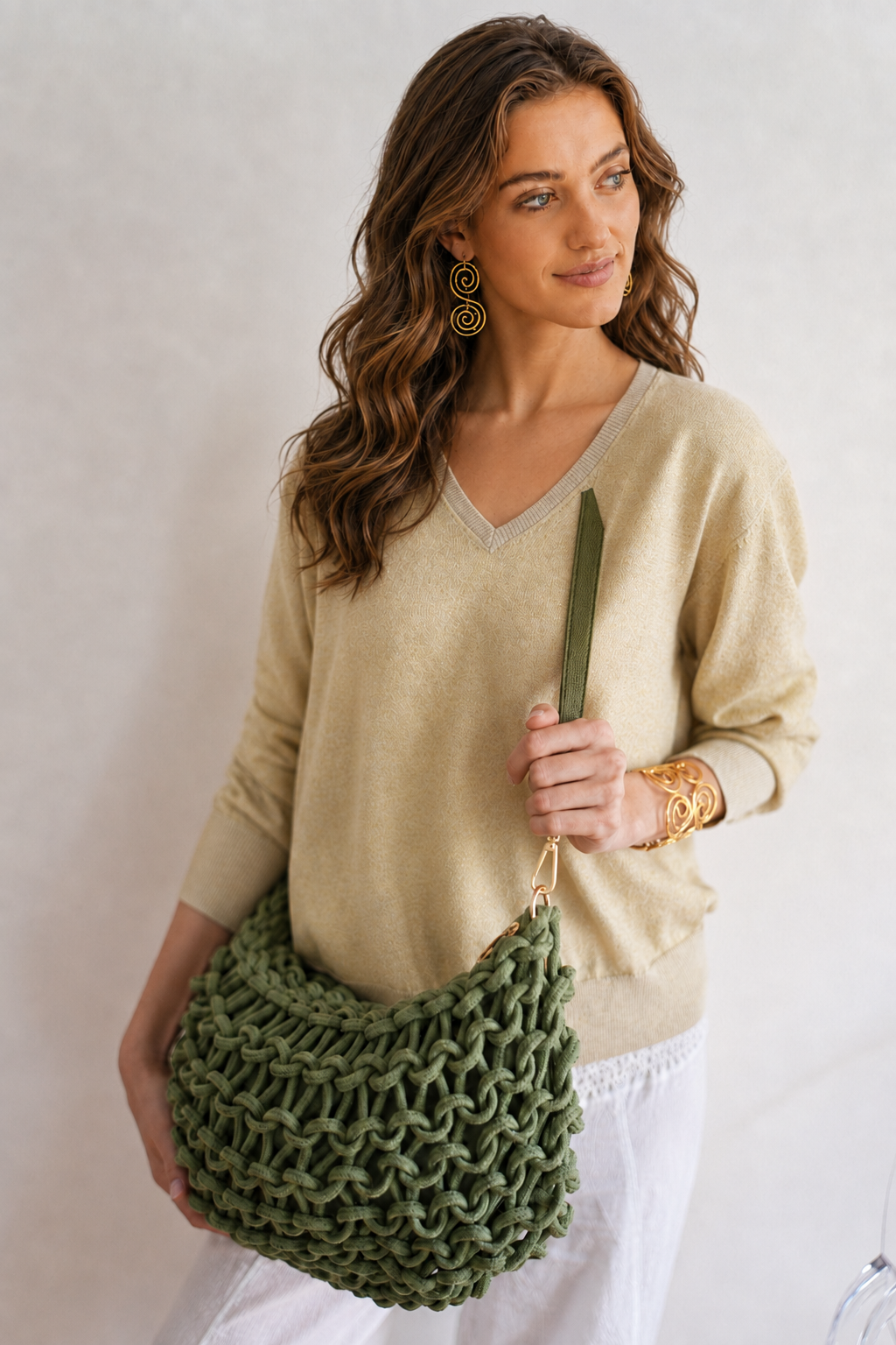 Wander Beige Lurex knitwear, alternate view 4