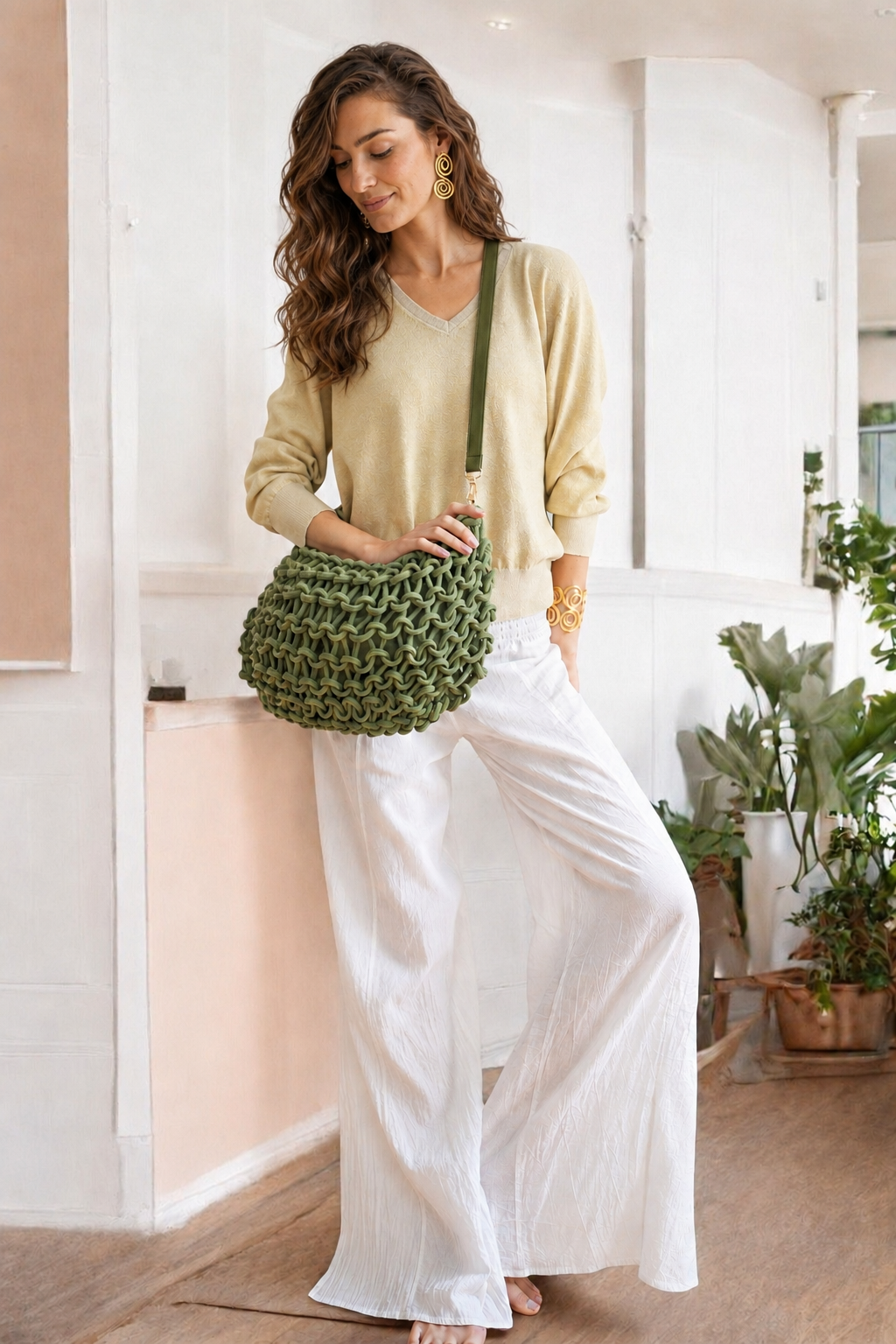 Wander Beige Lurex knitwear, alternate view 5