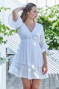 Zeya Lurex Dress White