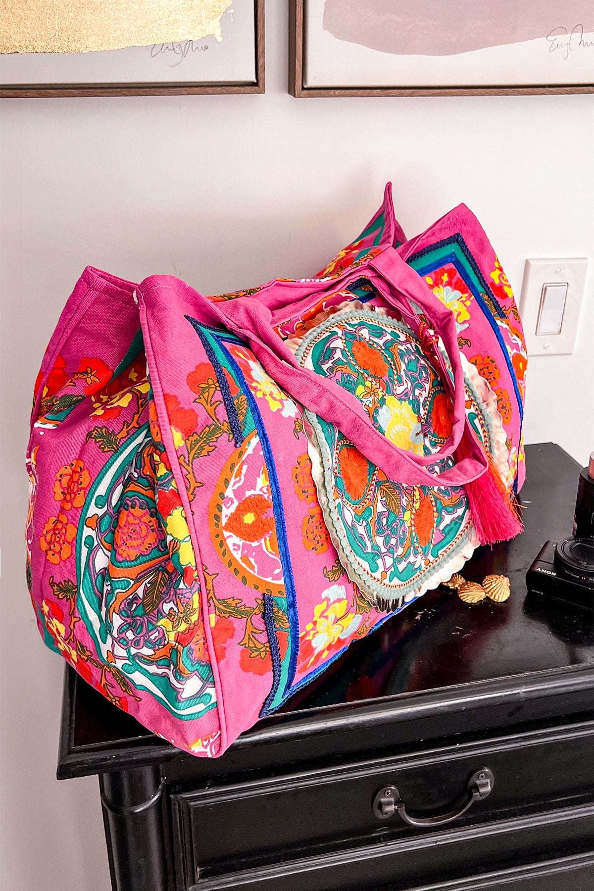 XL Boho Beach Bag Berry | Debbie Katz Resort Wear