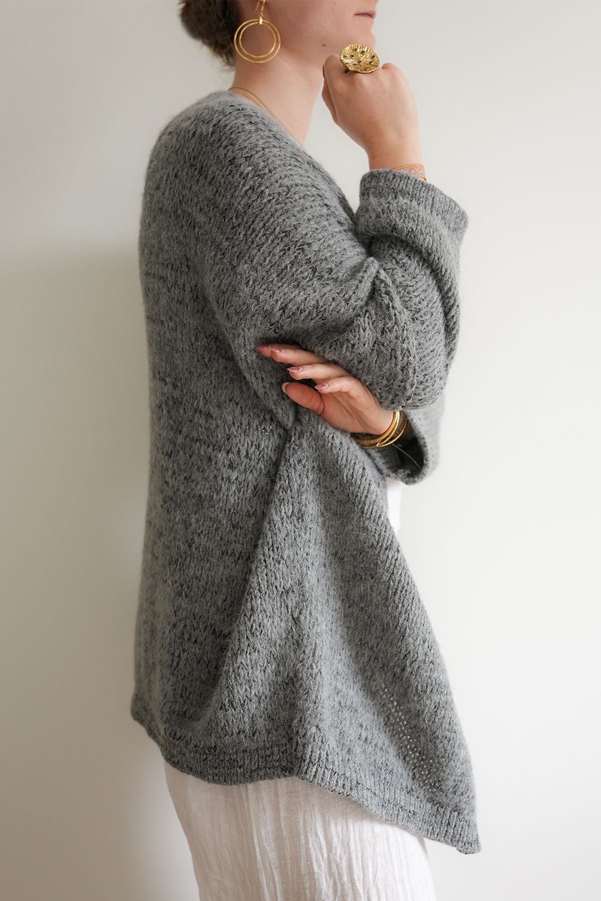 Kyla Cardigan Grey Lurex