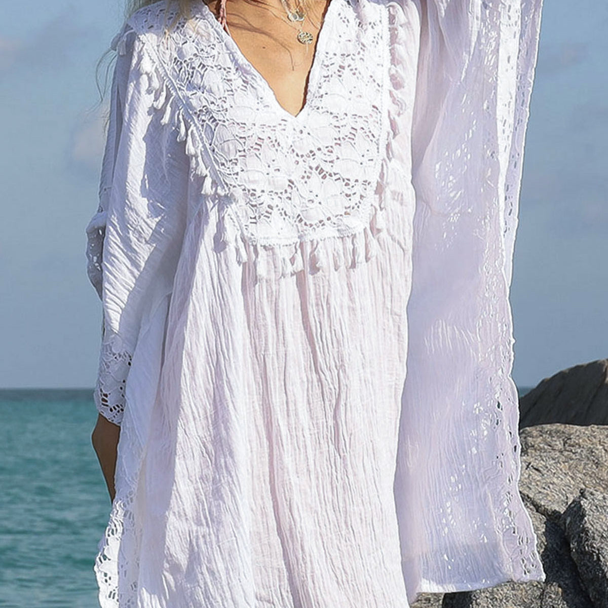 the salting gauze colorblock caftan maxi dress Debbie Katz Patty Gauze Kaftan – Women's Kaftan Beach Resort XS