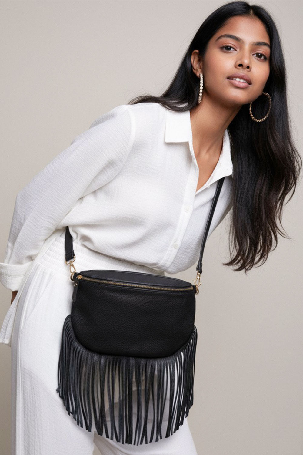 Dolly Fringe Bag Black