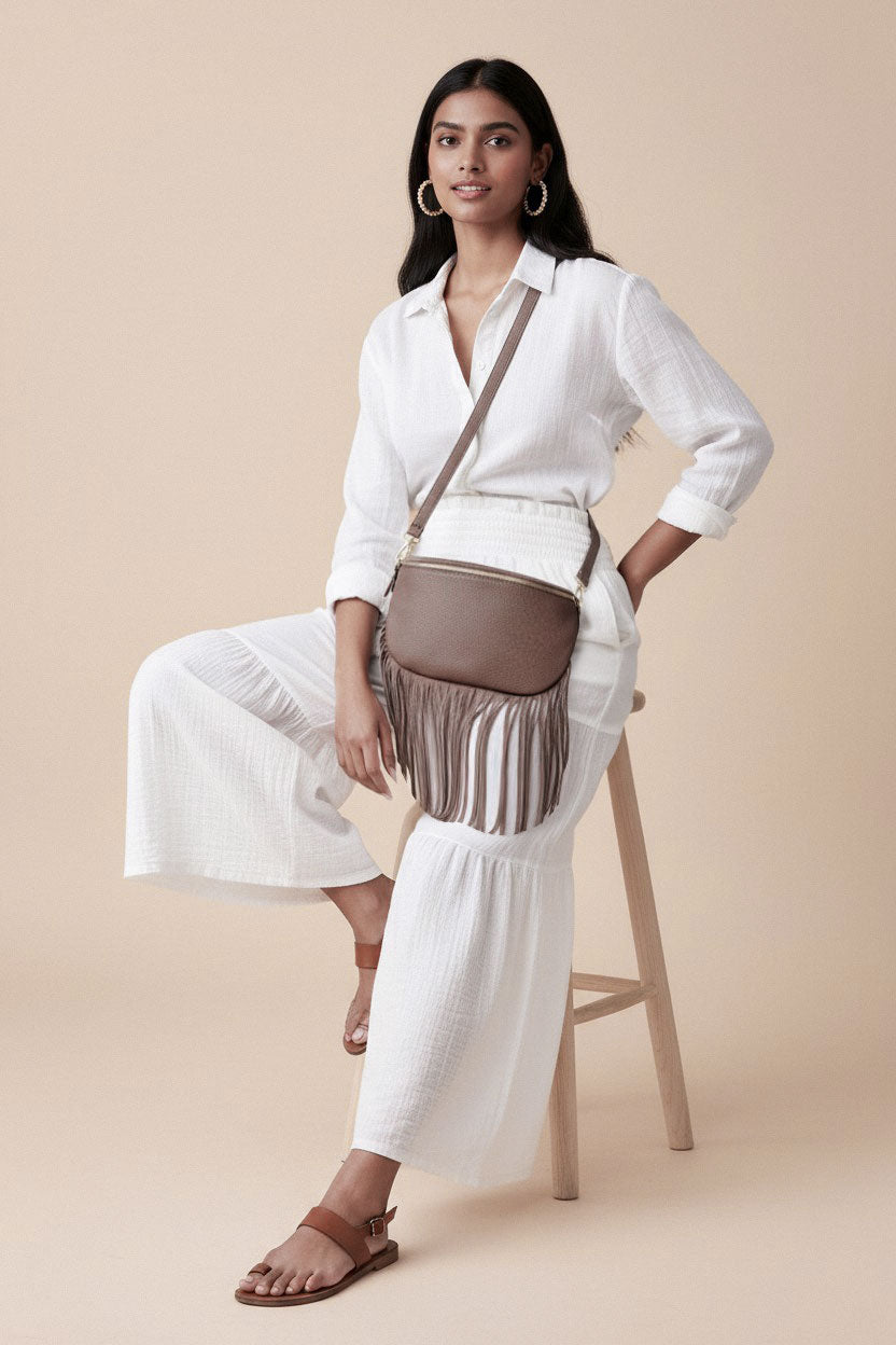 Dolly Fringe Bag Brown