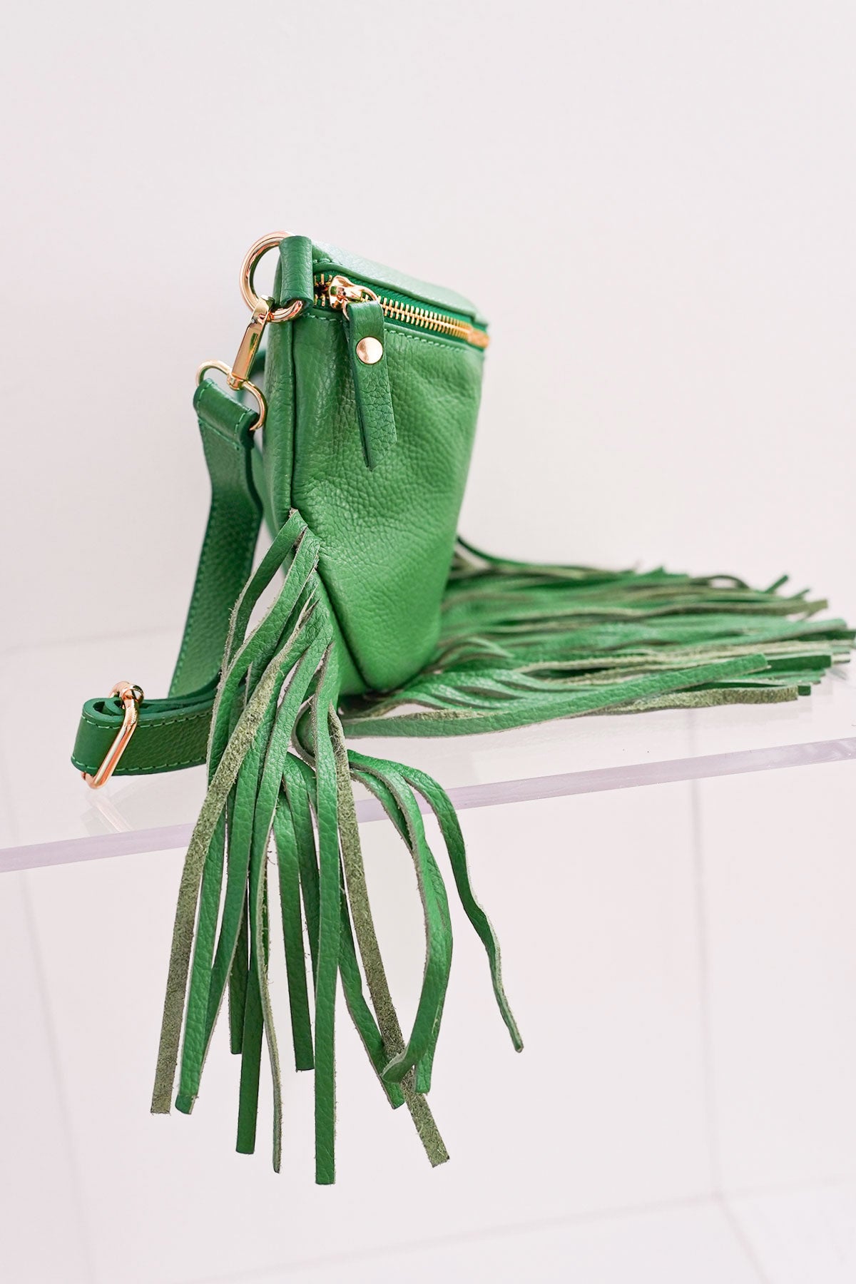Dolly Fringe Bag Green – Debbie Katz | Italian Designer Bags