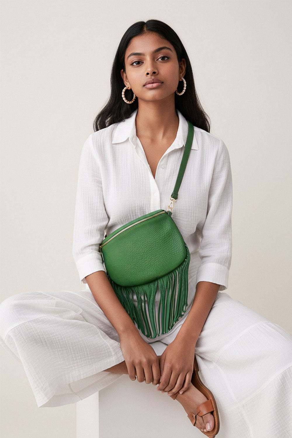 Dolly Fringe Bag Green