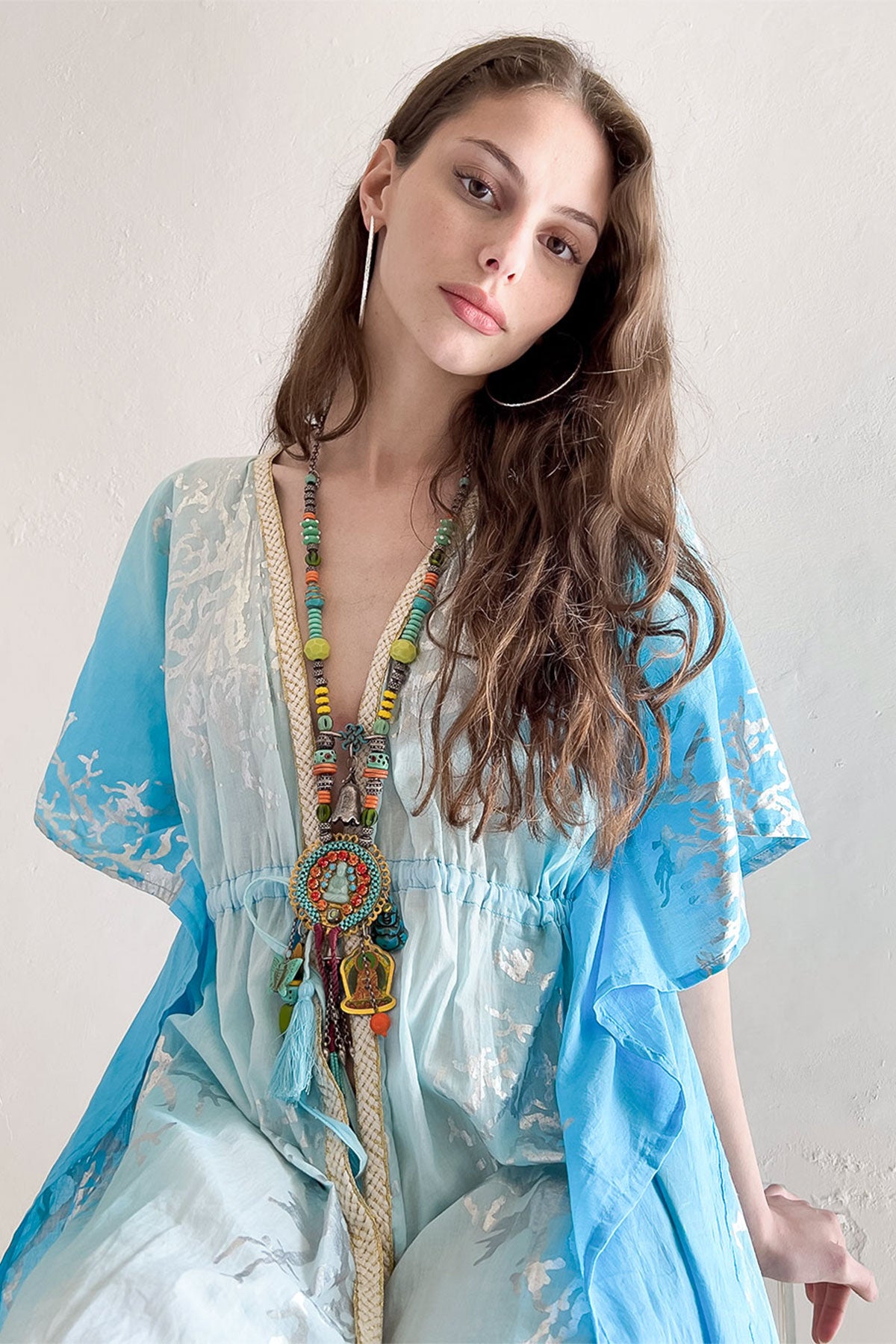 Tally short kimono turquoise
