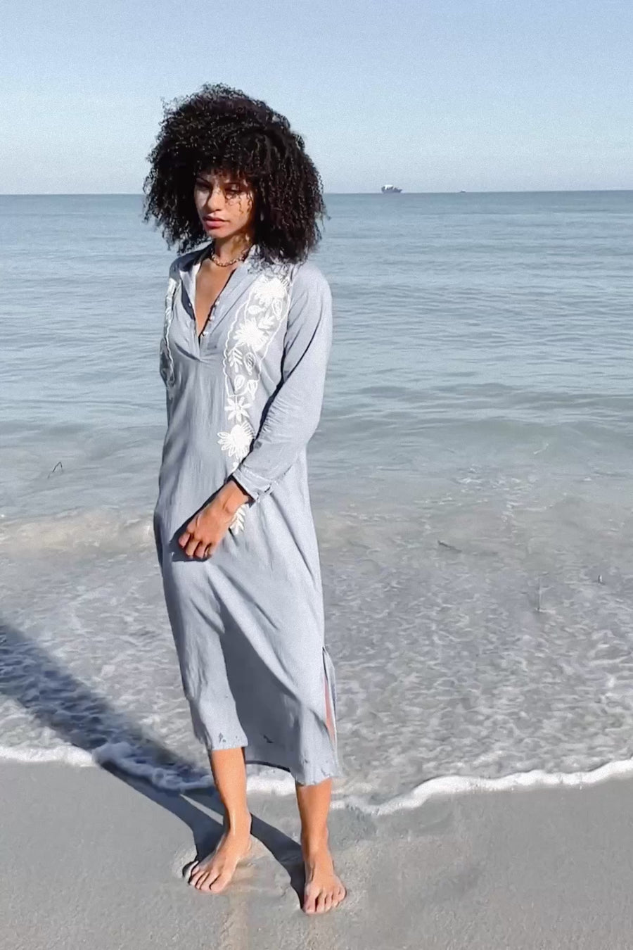 Paola Tunic White Denim