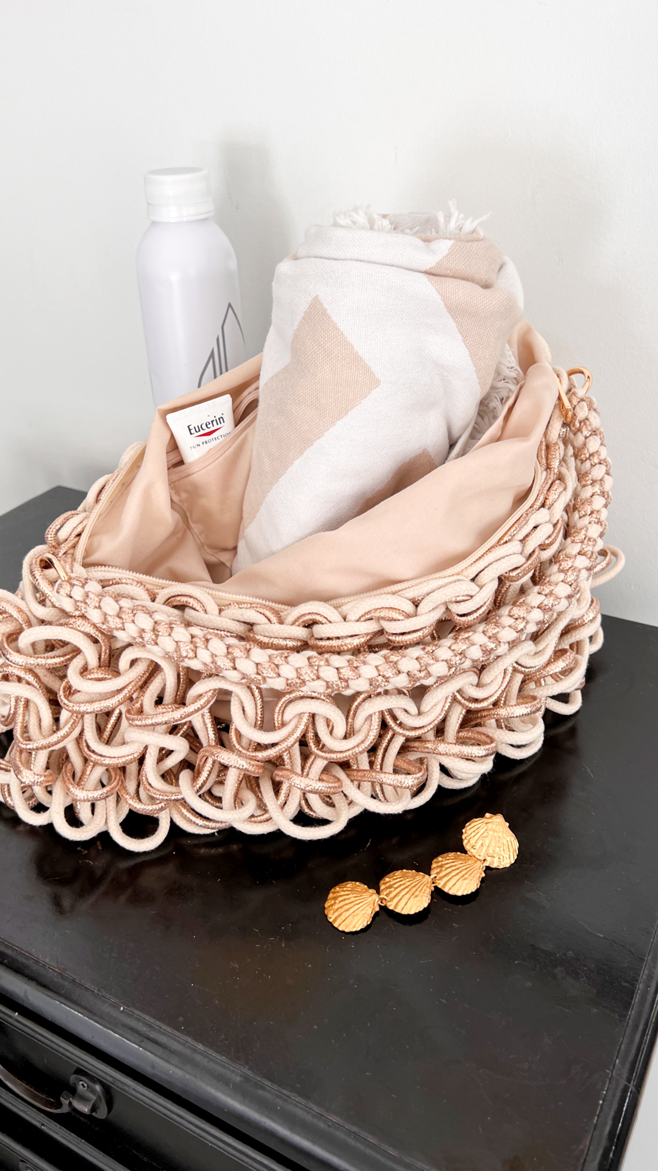 Ursula Bag Cream & Rose Gold