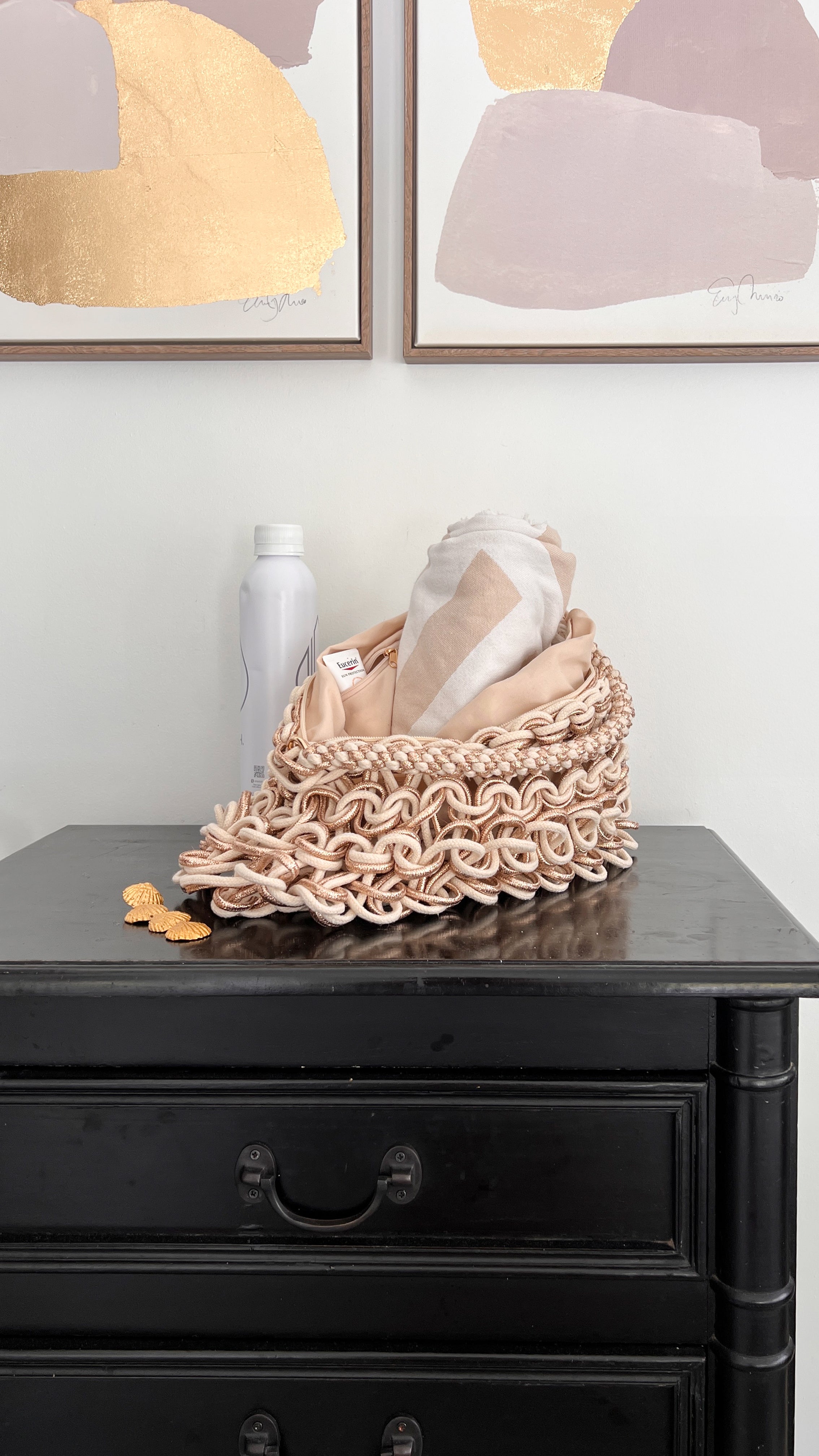 Ursula Bag Cream & Rose Gold