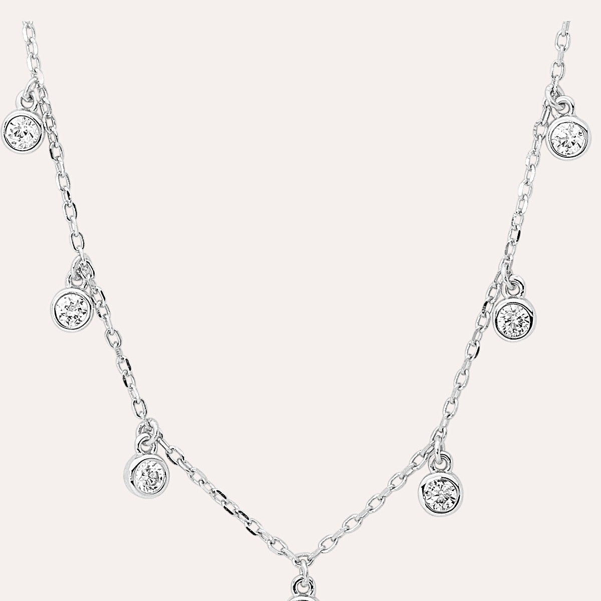 Debbie Katz Zoe Drop Necklace (Silver) – Silver 925 Sterling Silver Bo