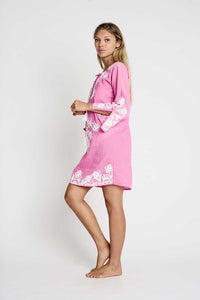 debbie katz cruise wear longsleeve short tunic valentina pink