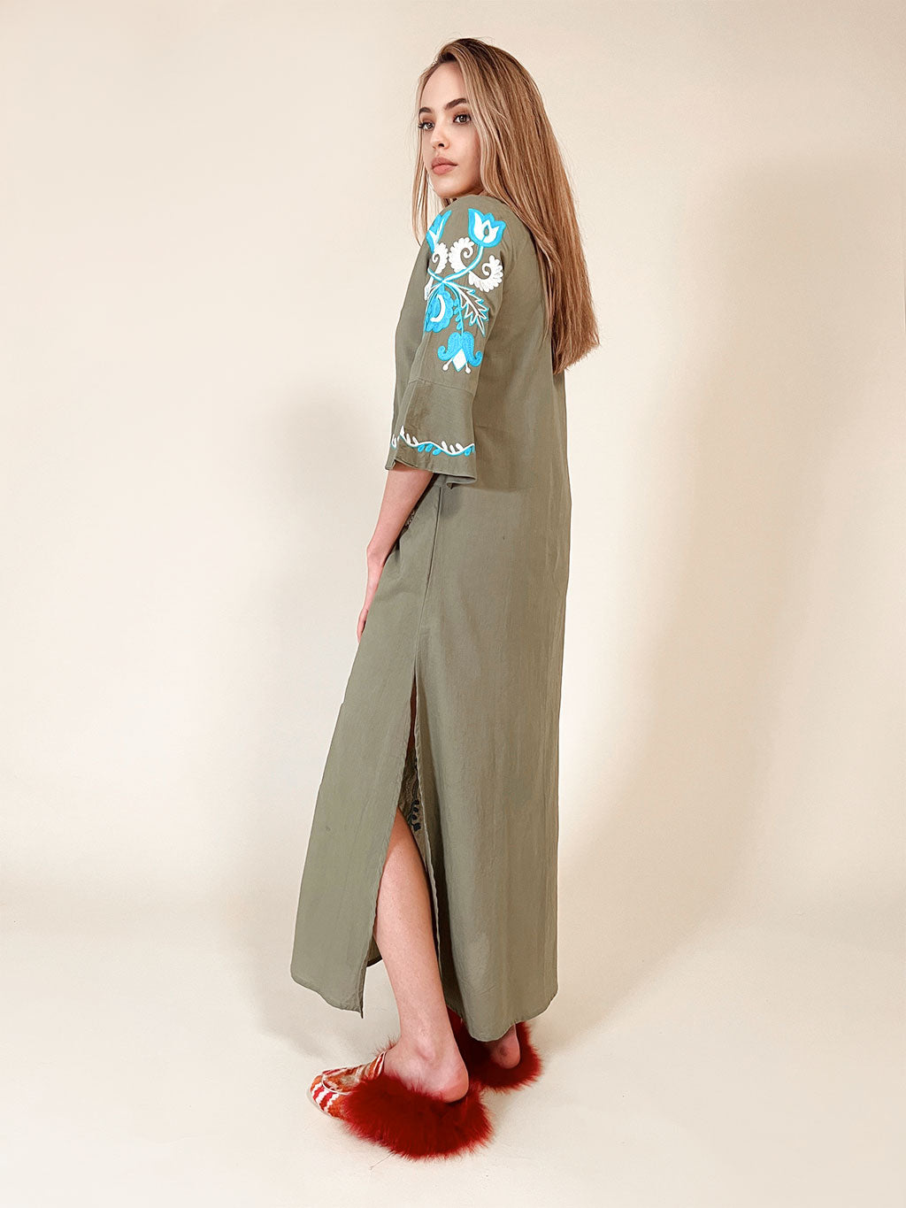 Delilah Maxi Tunic Khaki