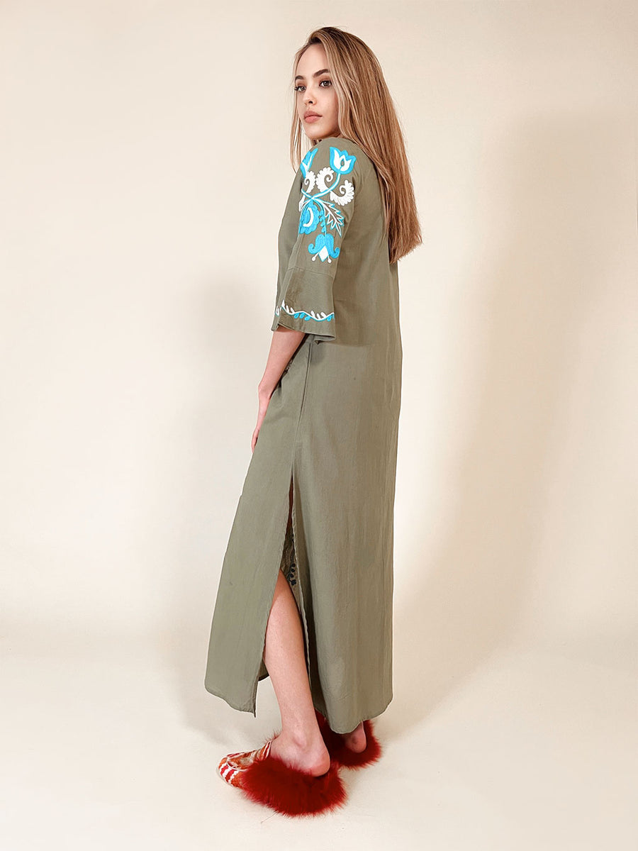 Delilah Maxi Tunic Khaki