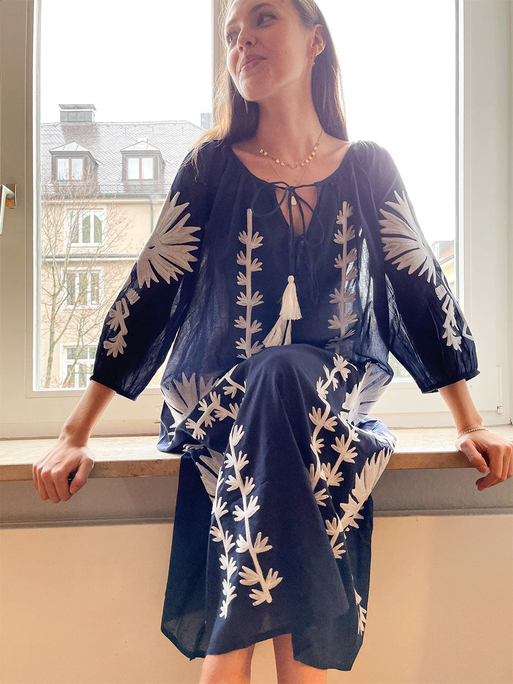 Malan Maxi Tunic Navy
