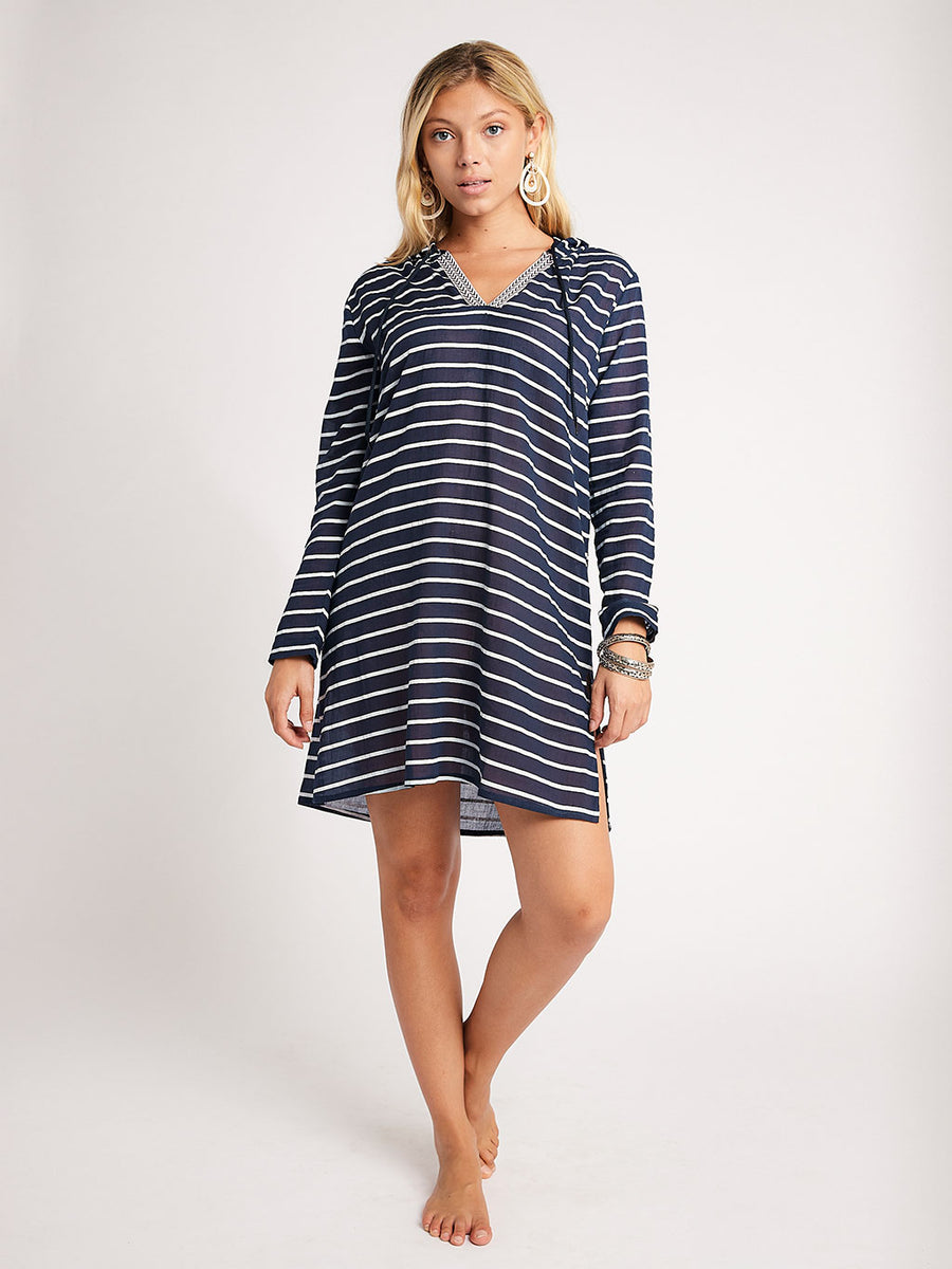 Nikki Hooded Tunic Navy