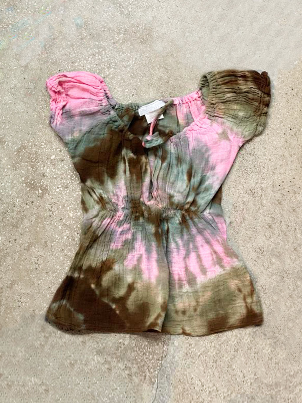 Kids Lolita Tie Dye Top Brown